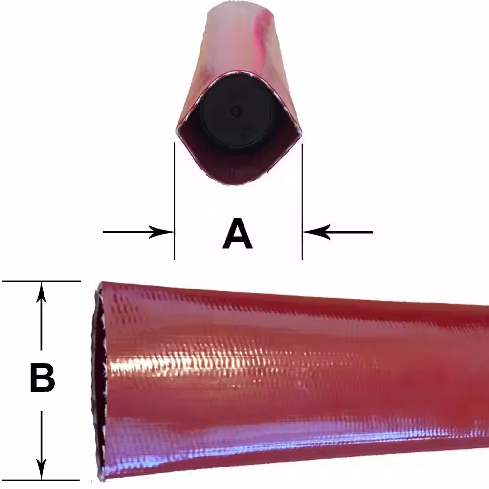 HYDROMAXX 2 in. Dia x 100 ft. Red PVC 10 Bar High Pressure Lay Flat Discharge and Backwash Hose