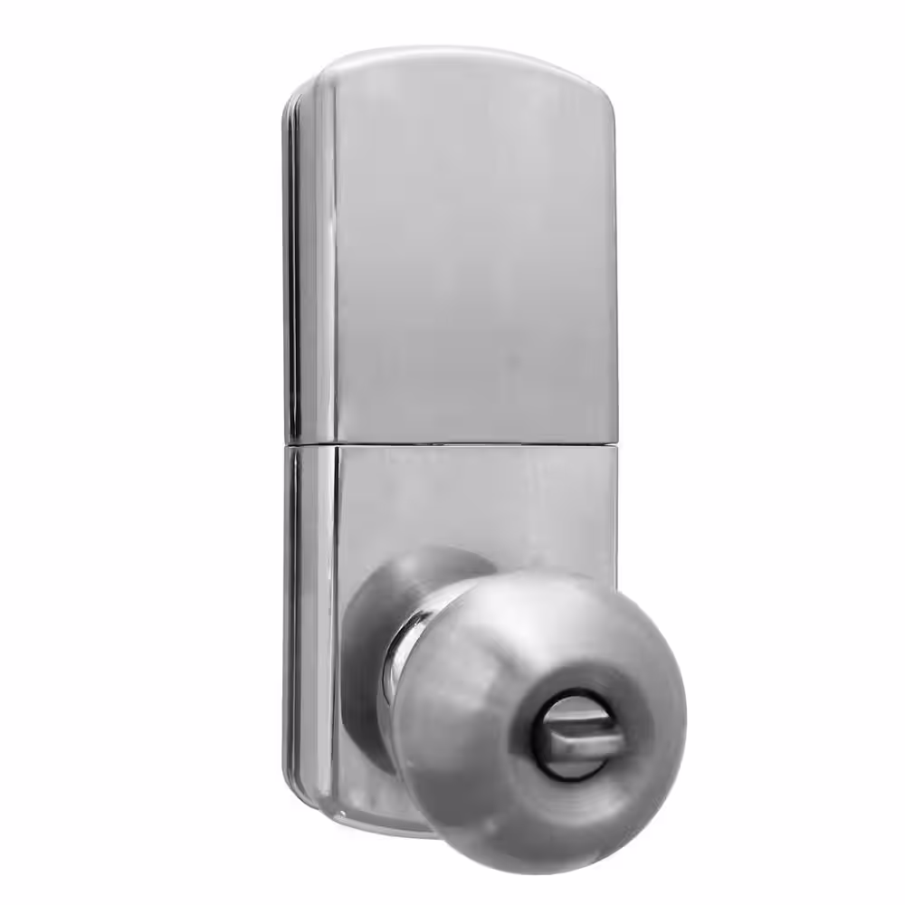 MiLocks Satin Nickle Single-Cylinder Electronic Door Knob with Keyless Back-Lit Keypad Entry
