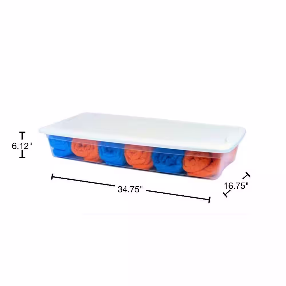 Sterilite 41 Qt. Under the Bed Latching Tote Storage Box (12-Pack)