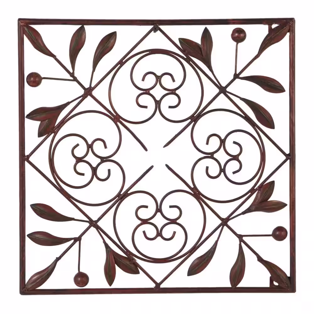 Litton Lane Metal Brown Scroll Wall Decor (Set of 4)