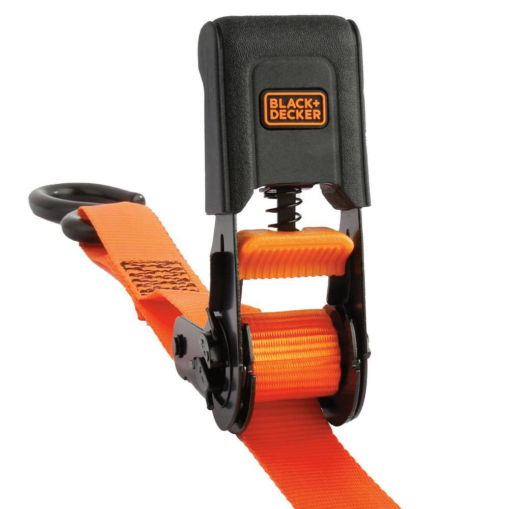 BLACK+DECKER 1 in. x 12 ft./1500 lbs. Break Strength Ratchet Straps (4-Pack)