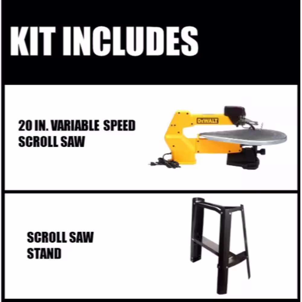 DEWALT 20 in. Variable-Speed Corded Scroll Saw and Scroll Saw Stand