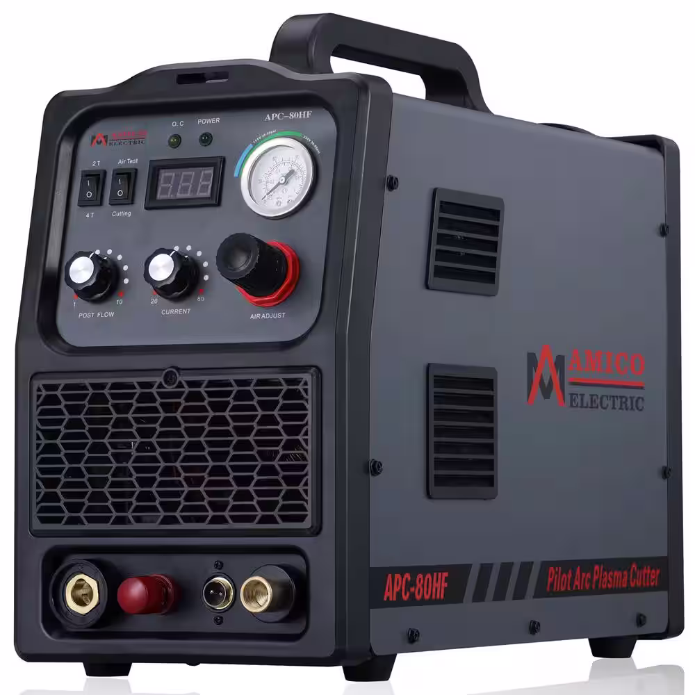 AMICO POWER APC-80HF, 80 Amp Non-touch Pilot Arc Inverter Plasma Cutter, 230-Volt, 1-1/4 in. Clean Cut, 80% Duty Cycle