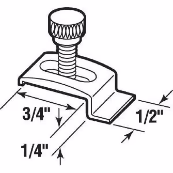Prime-Line Storm Door Panel Clip with Screws, 1/4 in., Aluminum (8-pack)