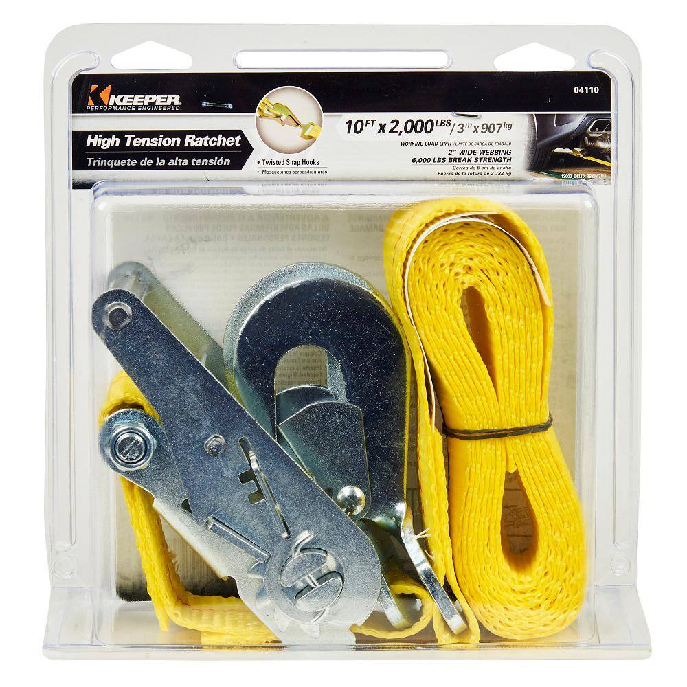 None 10 ft. 6000 lbs. Twist Snap Auto Tie-Down Ratchet