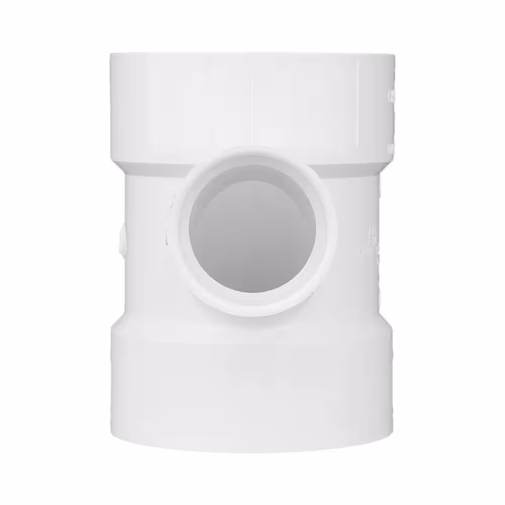 Charlotte Pipe 3 in. x 3 in. x 1-1/2 in. DWV PVC Sanitary Tee Reducing