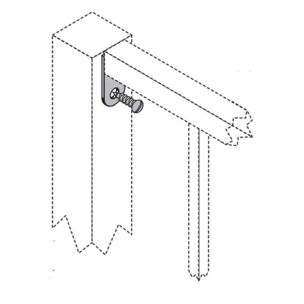 US Door and Fence 1 in. Black Fence Mounting Bracket Square Rails (4-Pack)