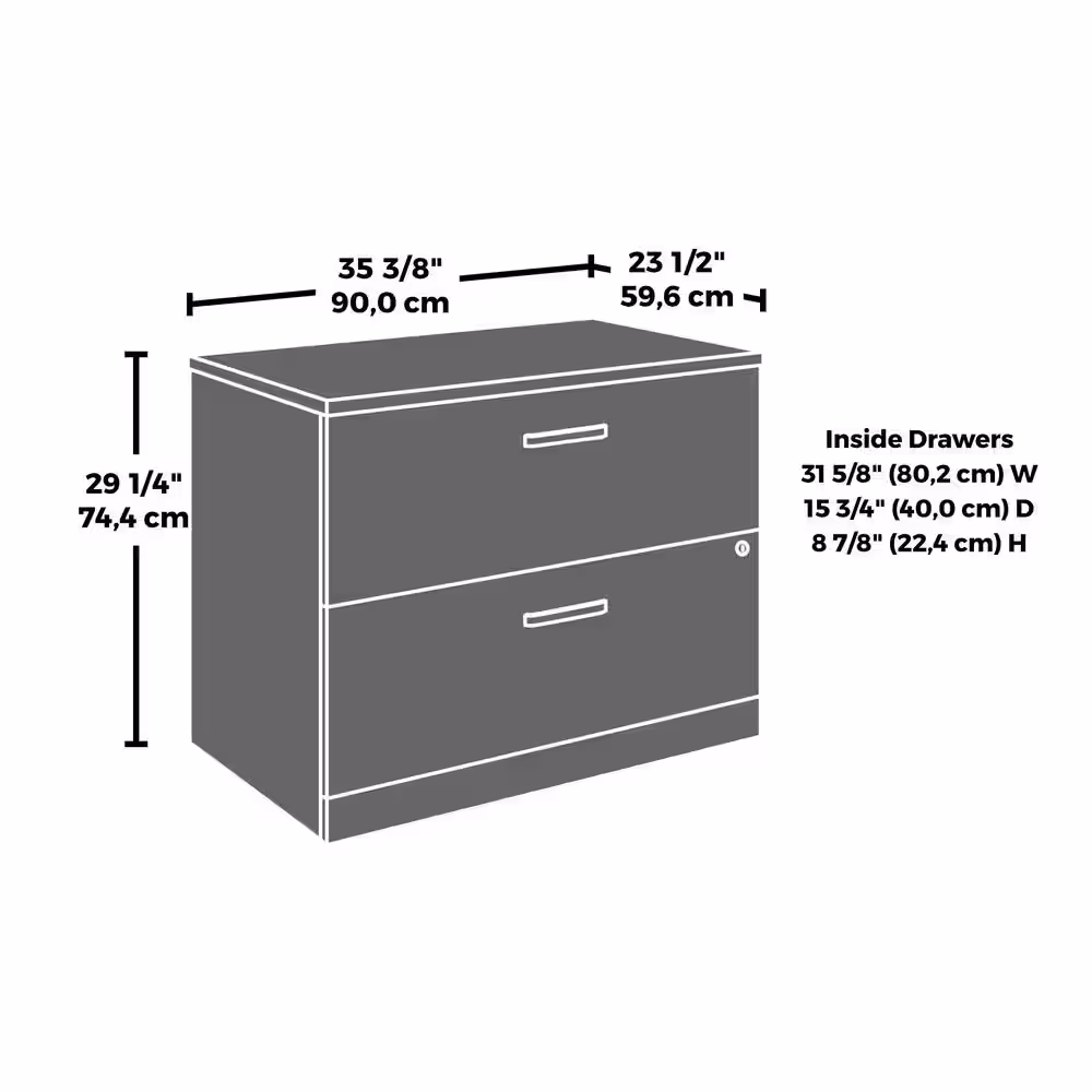None Affirm Classic Cherry Decorative Lateral File Cabinet with Locking Drawers