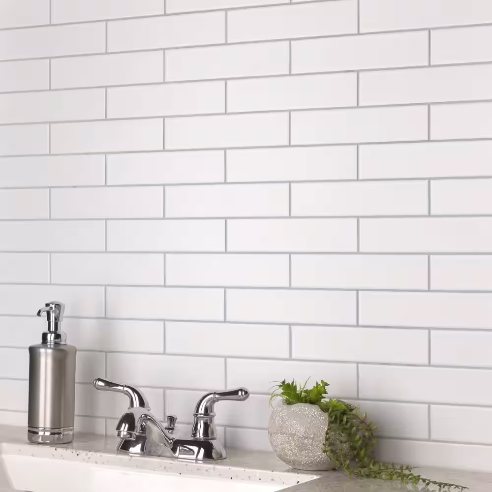 Merola Tile Metro Soho Subway Matte White 1-3/4 in. x 7-3/4 in. Ceramic Floor and Wall Tile (3.0 sq. ft./Case)
