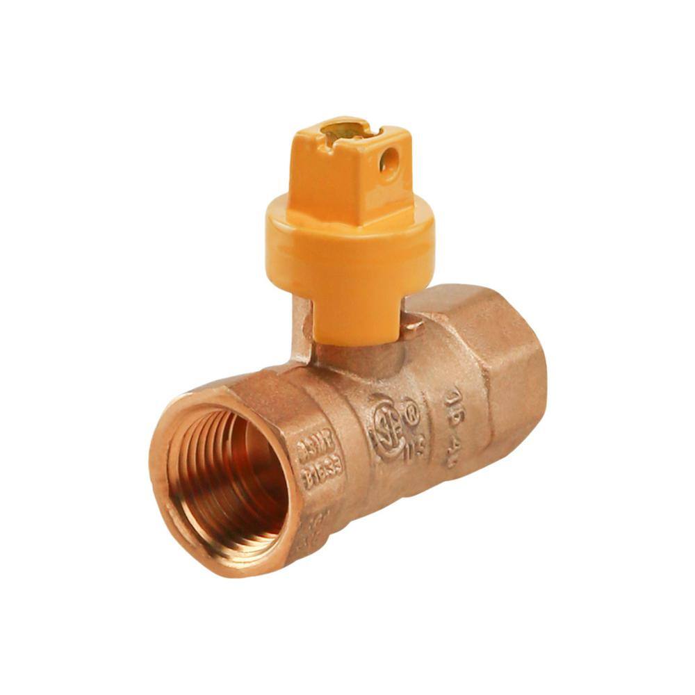 The Plumber's Choice 1 in. FIP Brass Gas Ball Valve with Screwdriver Slotted Handle (Pack of 5)