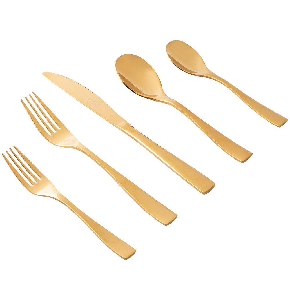 GIBSON HOME Holland Road 20-Piece Gold Stainless Steel Flatware Set