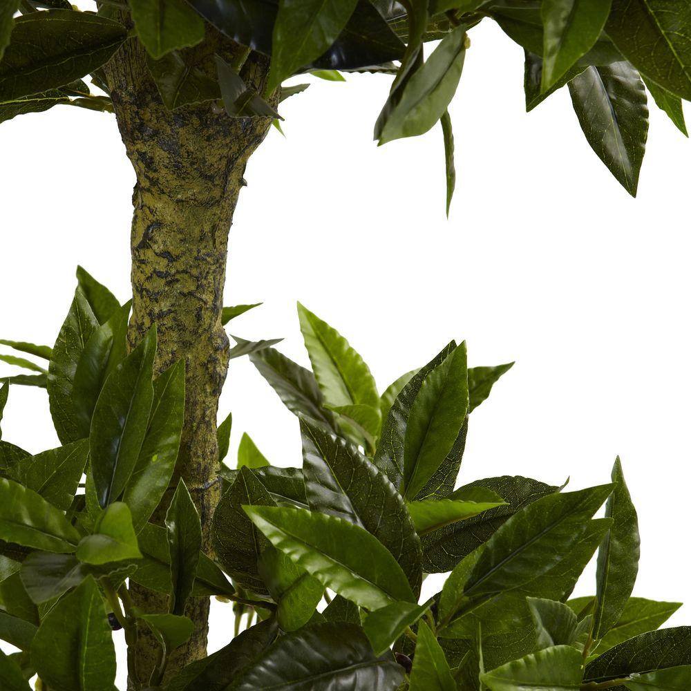 Nearly Natural 5 ft. Artificial UV Resistant Indoor/Outdoor Triple Bay Leaf Topiary