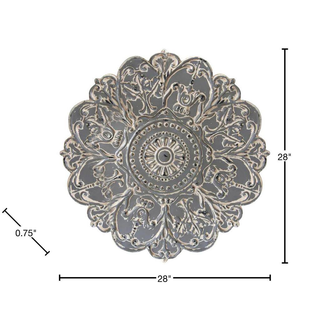 Stratton Home Decor Grey Metal Medallion Wall Decor