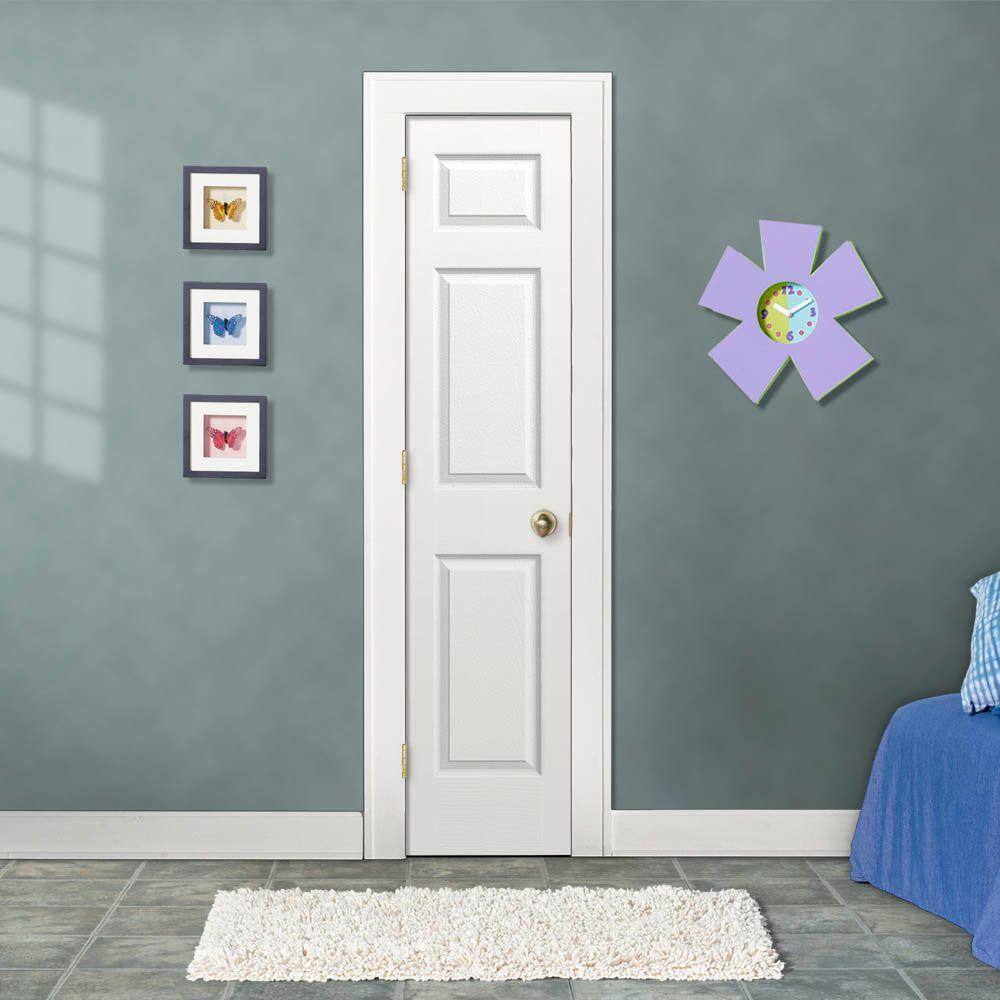 JELD-WEN 18 in. x 80 in. Colonist White Painted Right-Hand Textured Molded Composite Single Prehung Interior Door