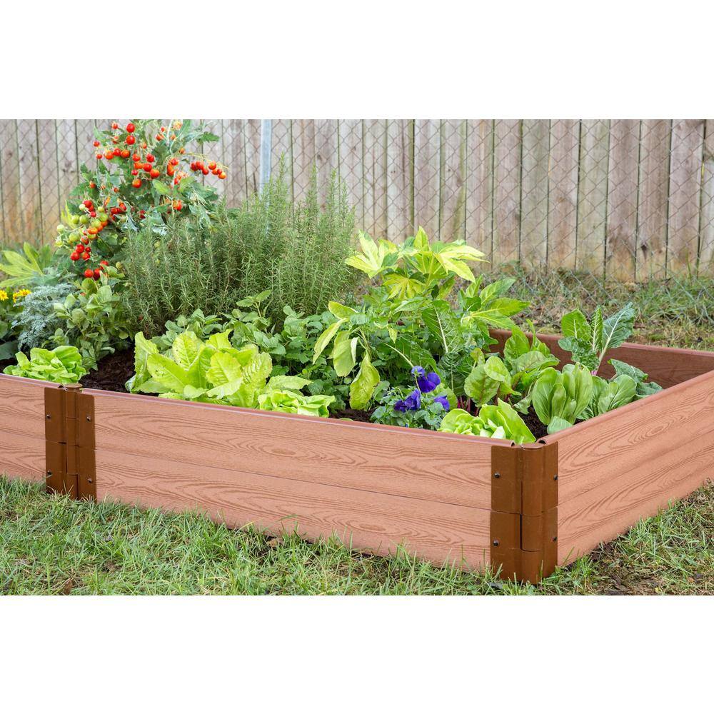 Frame It All Classic Sienna Raised Garden Bed 4 ft. x 8 ft. x 11 in. - 1 in. profile