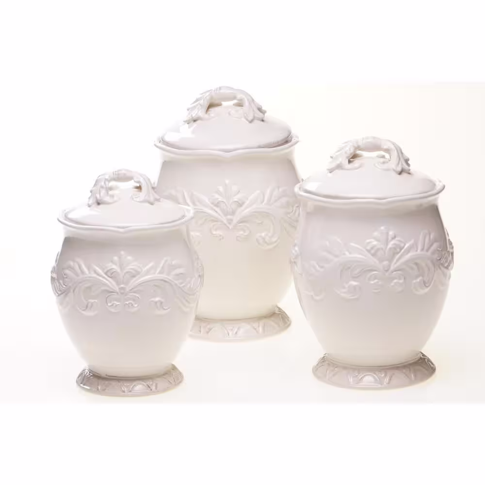 Certified International Firenze Hand painted Glazed Earthenware Canister Set (3-Piece)