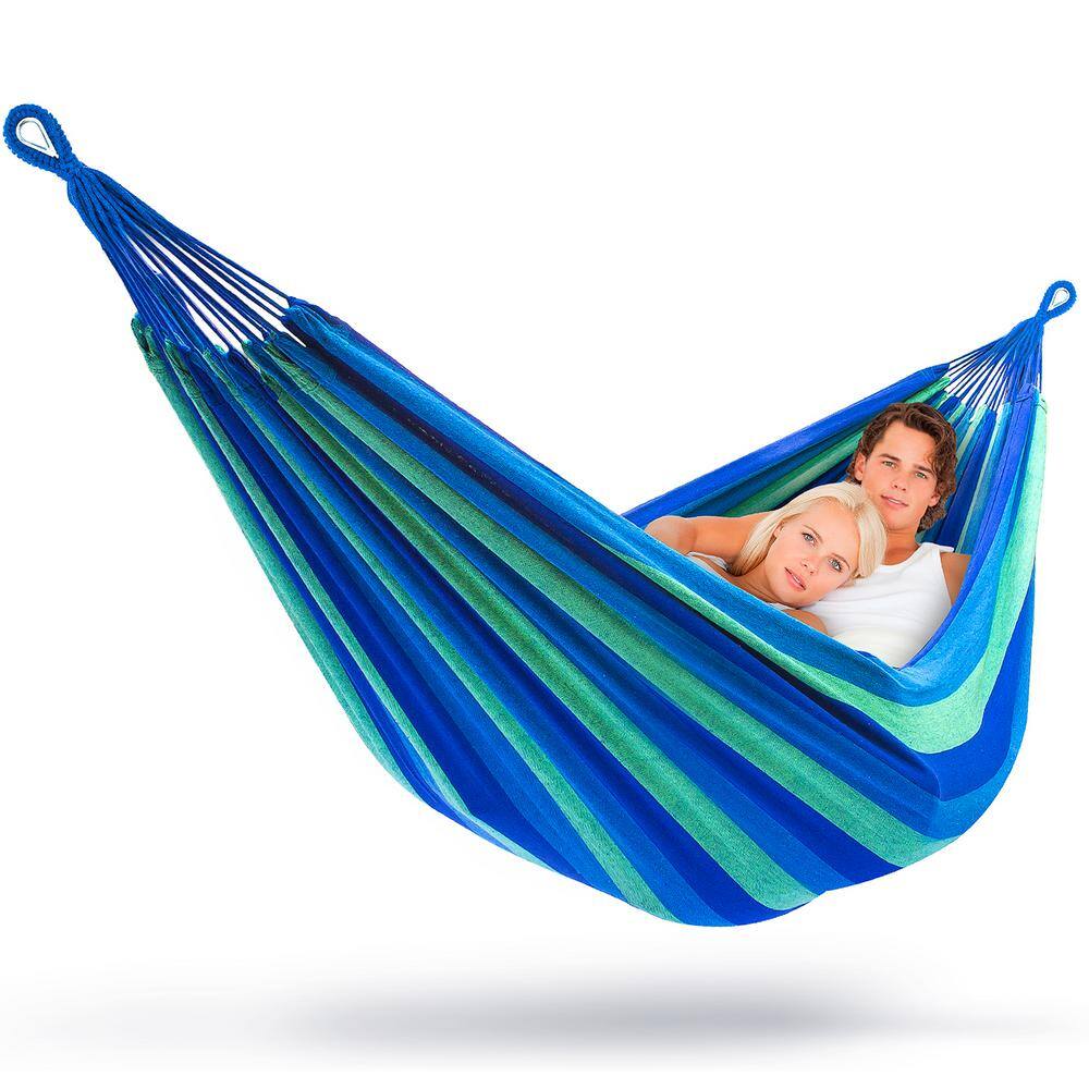 Sorbus 13 ft. Brazilian Reversible Hammock with Hanging Rope and Carrying Pouch Multi-Colored