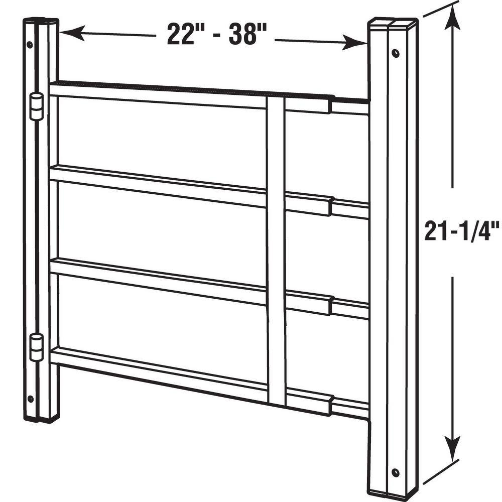 Prime-Line 22 in. to 38 in. W x 21-1/4 in. H 4-Bar Adjustable Width, Hinged Window Guard (Operable)