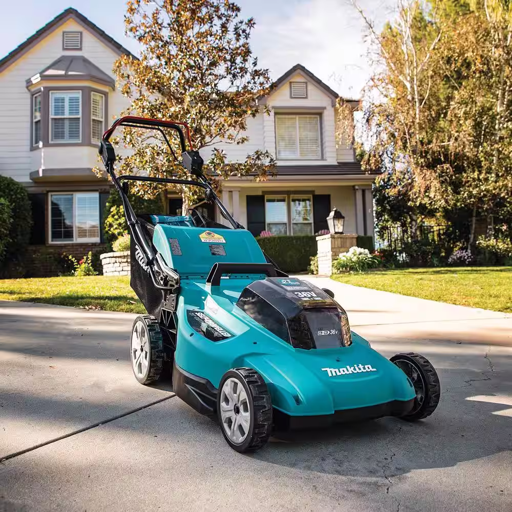 Makita 18-Volt X2 (36V) LXT Lithium-Ion Cordless 21 in. Walk Behind Self-Propelled Lawn Mower Kit w/4 Batteries (5.0Ah)