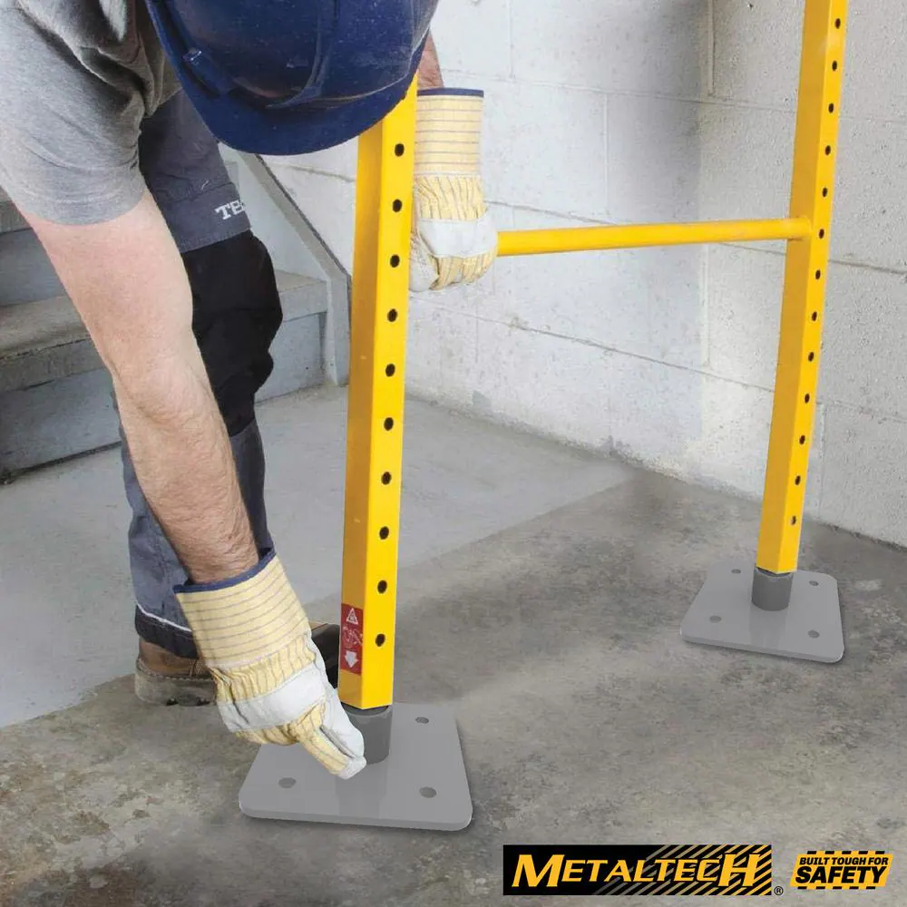 MetalTech 4.75 in. x 4.75 in. x 4.75 in. Steel Base Plate, Tools/Equipment for Leveling Baker Style Scaffolding (4-Pack)