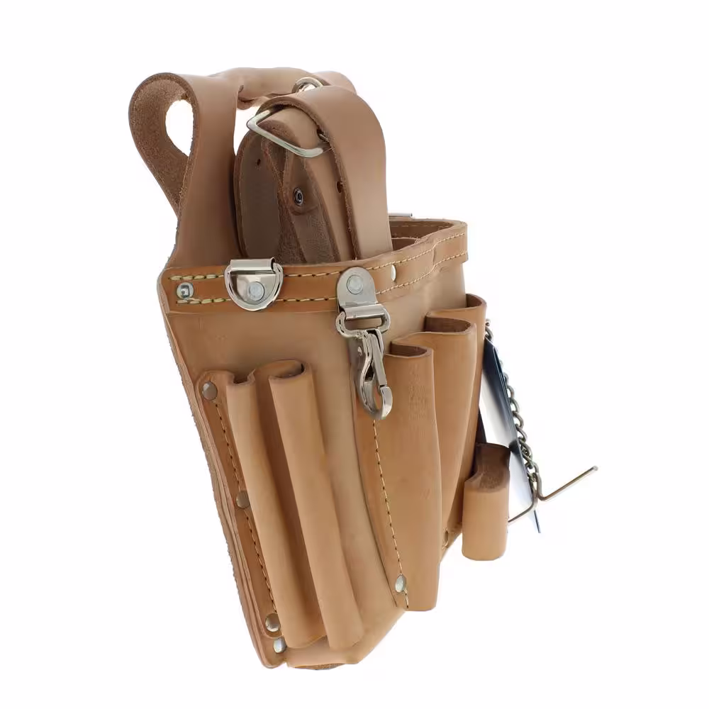 IDEAL Tuff-Tote 9 in. W 15-Pocket Standard Leather Tool Bag with Strap