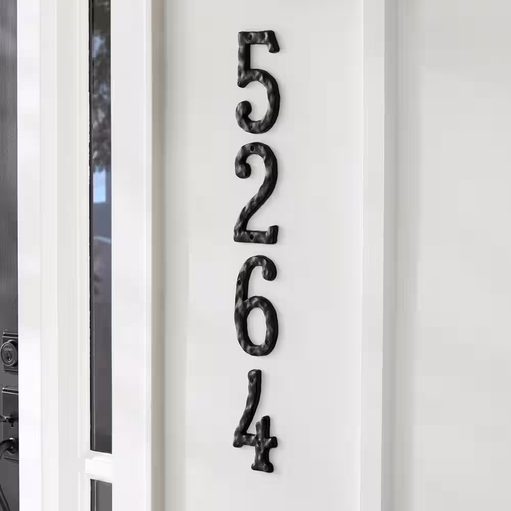 Everbilt 6 in. Matte Black Cast Iron Number 4