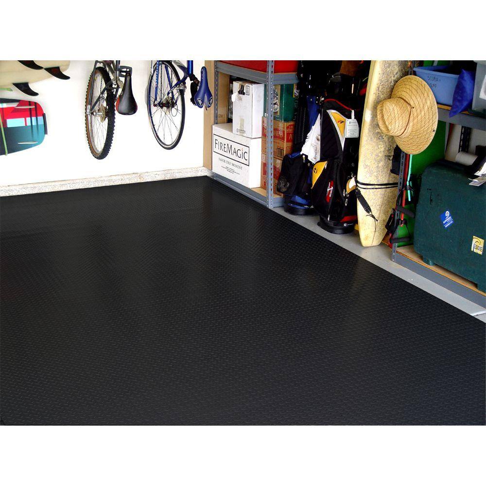 Diamond Deck 5 ft. x 30 ft. Black Textured PVC Rollout Flooring