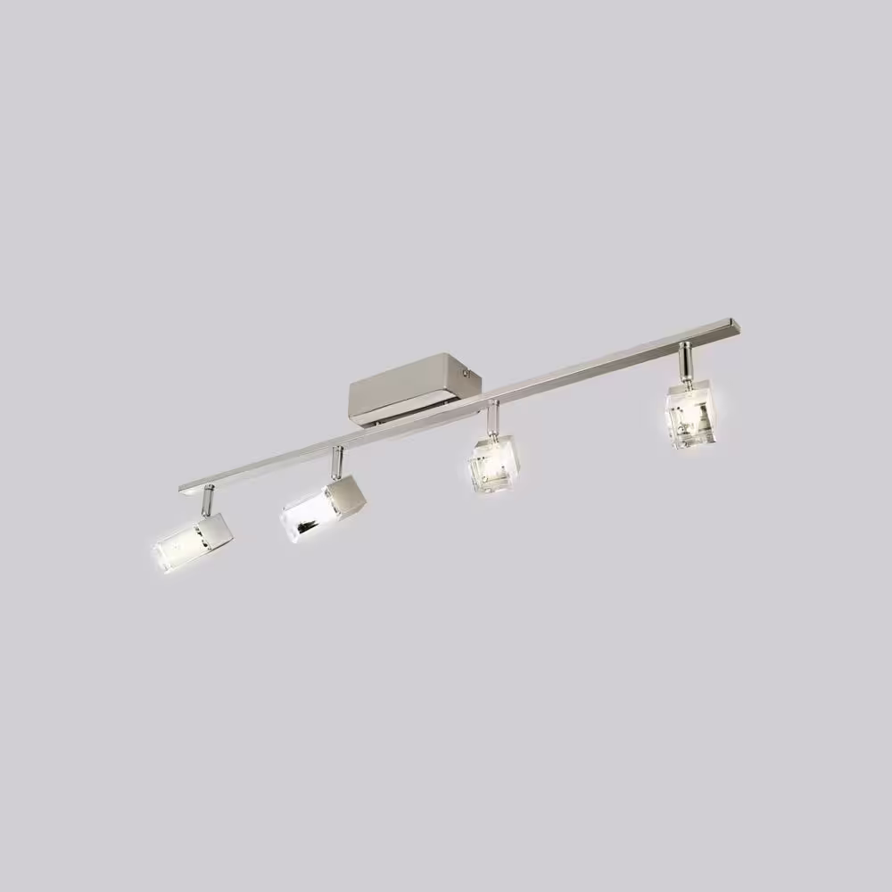 Eglo Cantil 33.19 in. Matte Nickel LED Track Lighting Kit with Clear Acrylic Shades