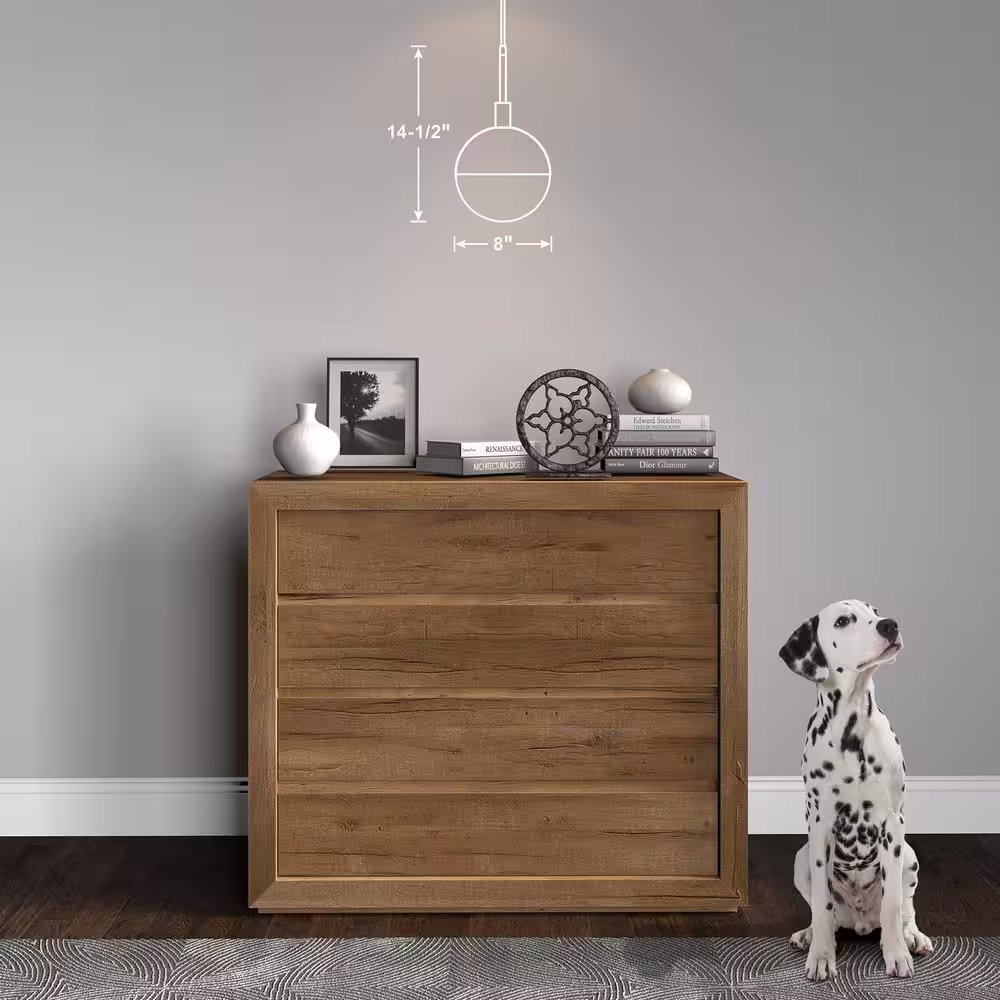 Meyer&Cross Orb 1-Light Small Globe Brass and Frosted Glass Pendant