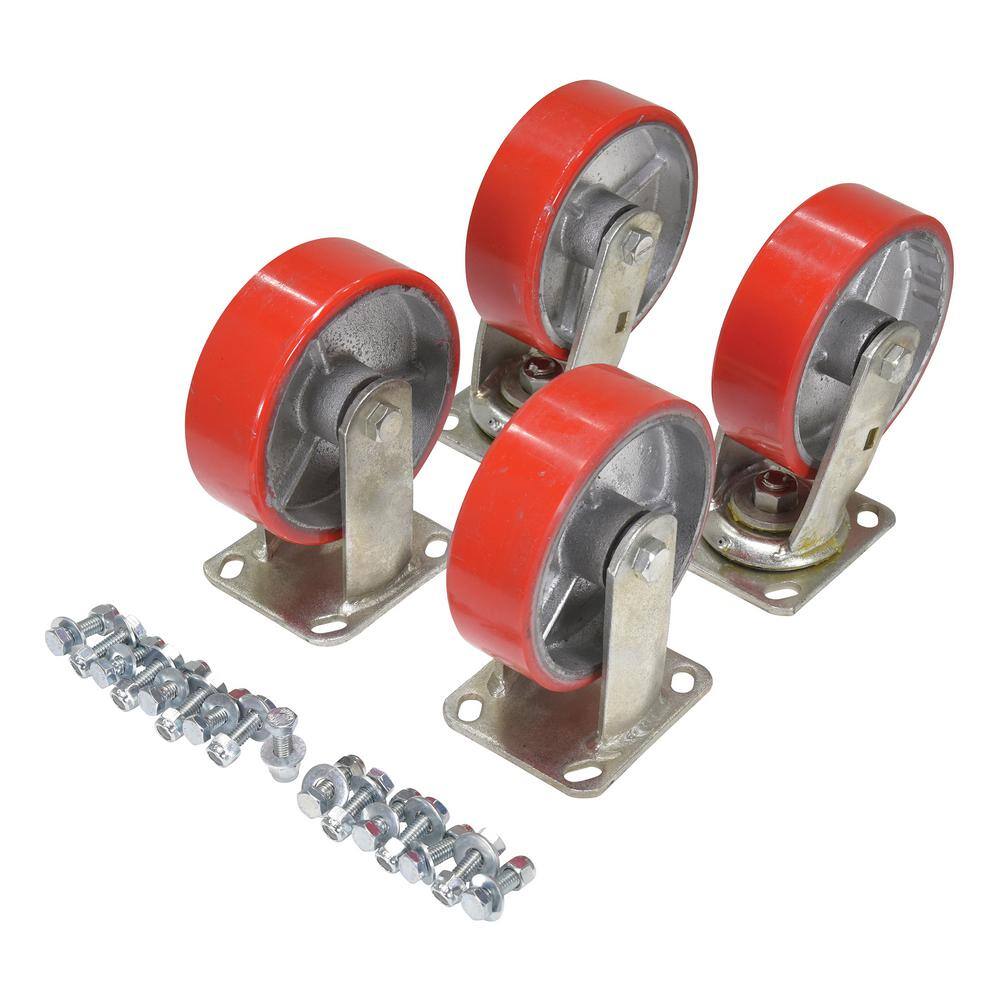 Vestil 4,800 lb. Capacity 6 in. x 2 in. Poly-On-Steel Caster Kit - Set of 4