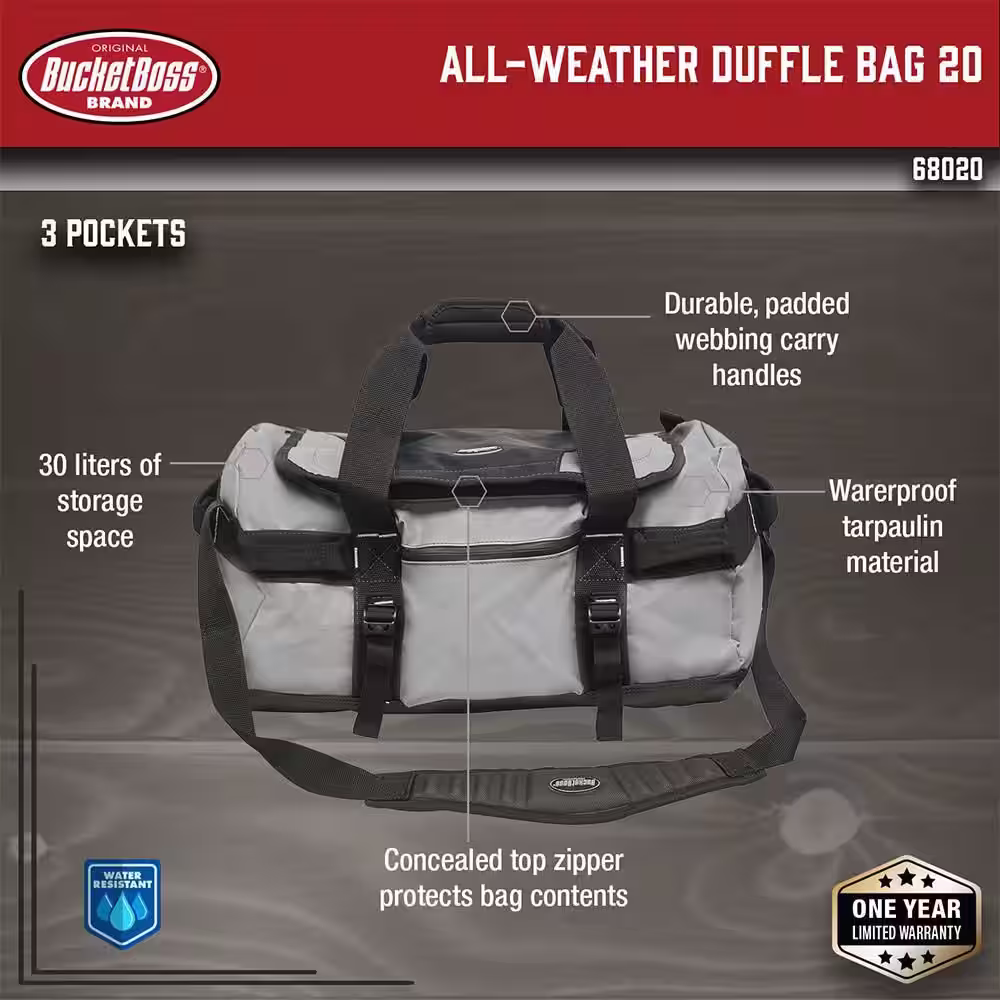 BUCKET BOSS 20 in. All-Weather Duffle Tool Bag