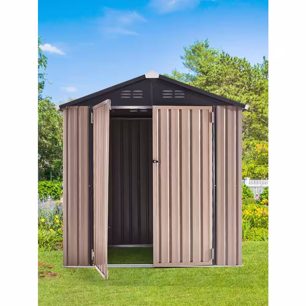 AECOJOY 6 ft. W x 6 ft. D Metal Shed with Double Lockable Door (36 sq. ft.)