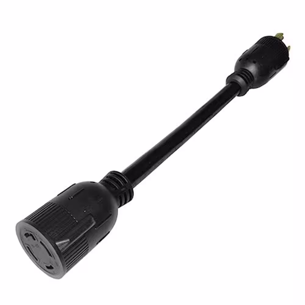 parkworld 1 ft. 10/3 STW 3-Wire Generator 30 AMP 3-prong L5-30P Plug to 4-prong L14-30R (2 Hots Bridged)
