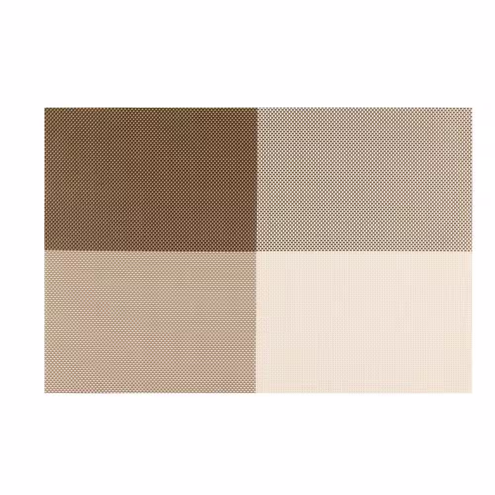 Kraftware EveryTable 18 in. x 12 in. Coffee & Cream 4-Corner PVC Placemat (Set of 6)