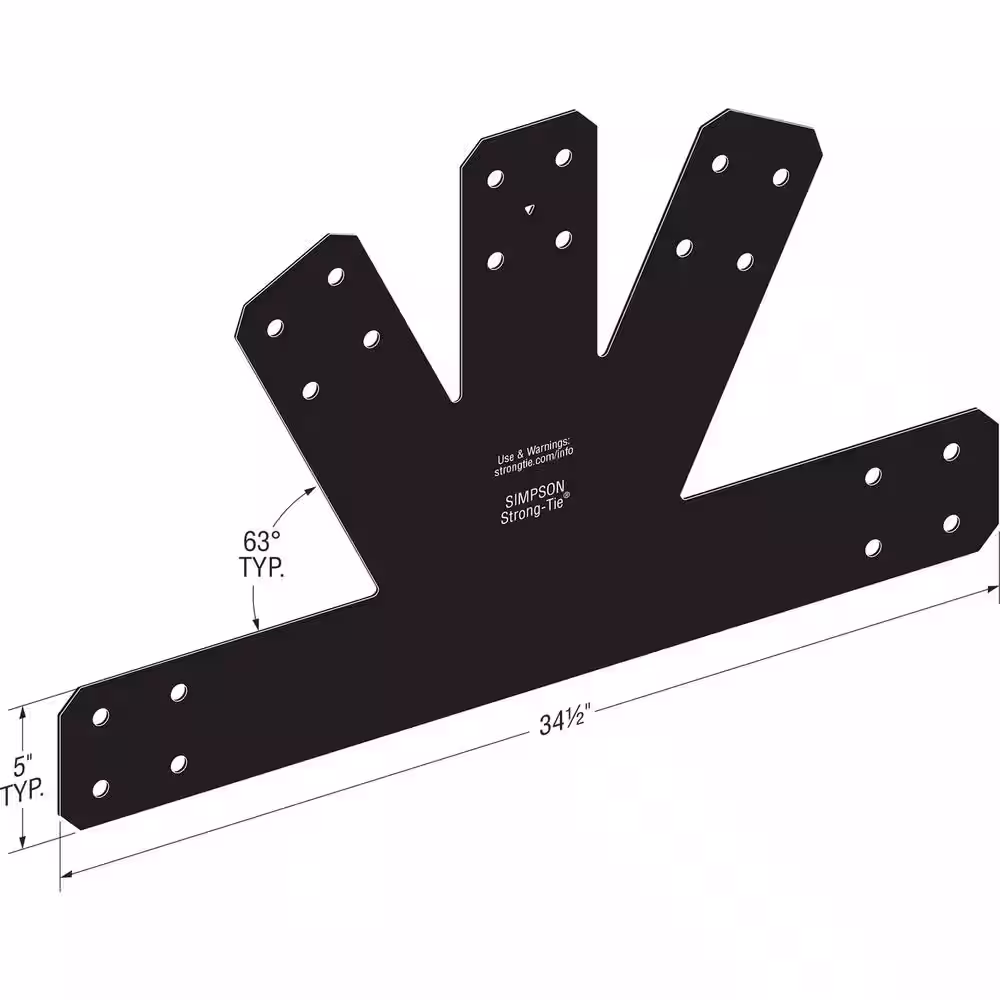 Simpson Strong-Tie Outdoor Accents Avant Collection 6:12 Pitch ZMAX, Black Powder-Coated Gable Plate