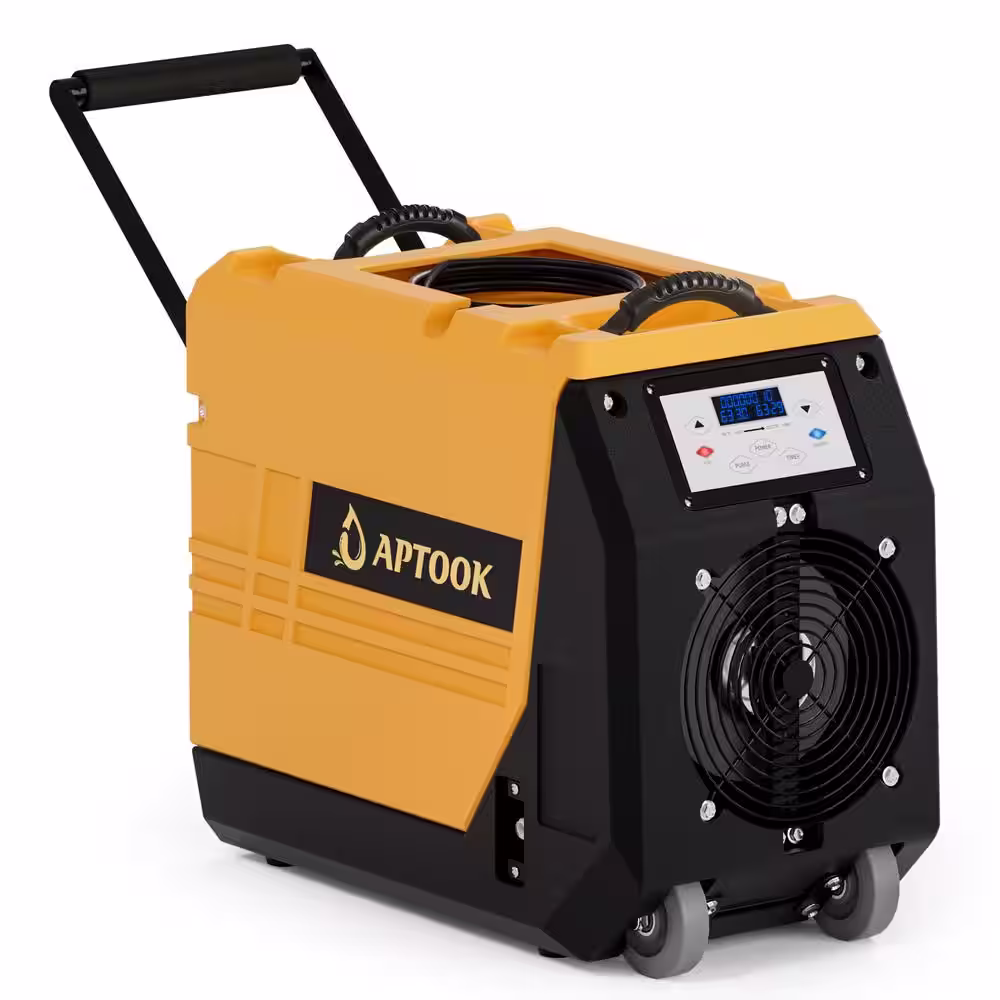 None 180 pt. 6,000 sq.ft. Bucketless Commercial Dehumidifier in Yellow with Pump Drain Hose for Warehouse and Job Sites