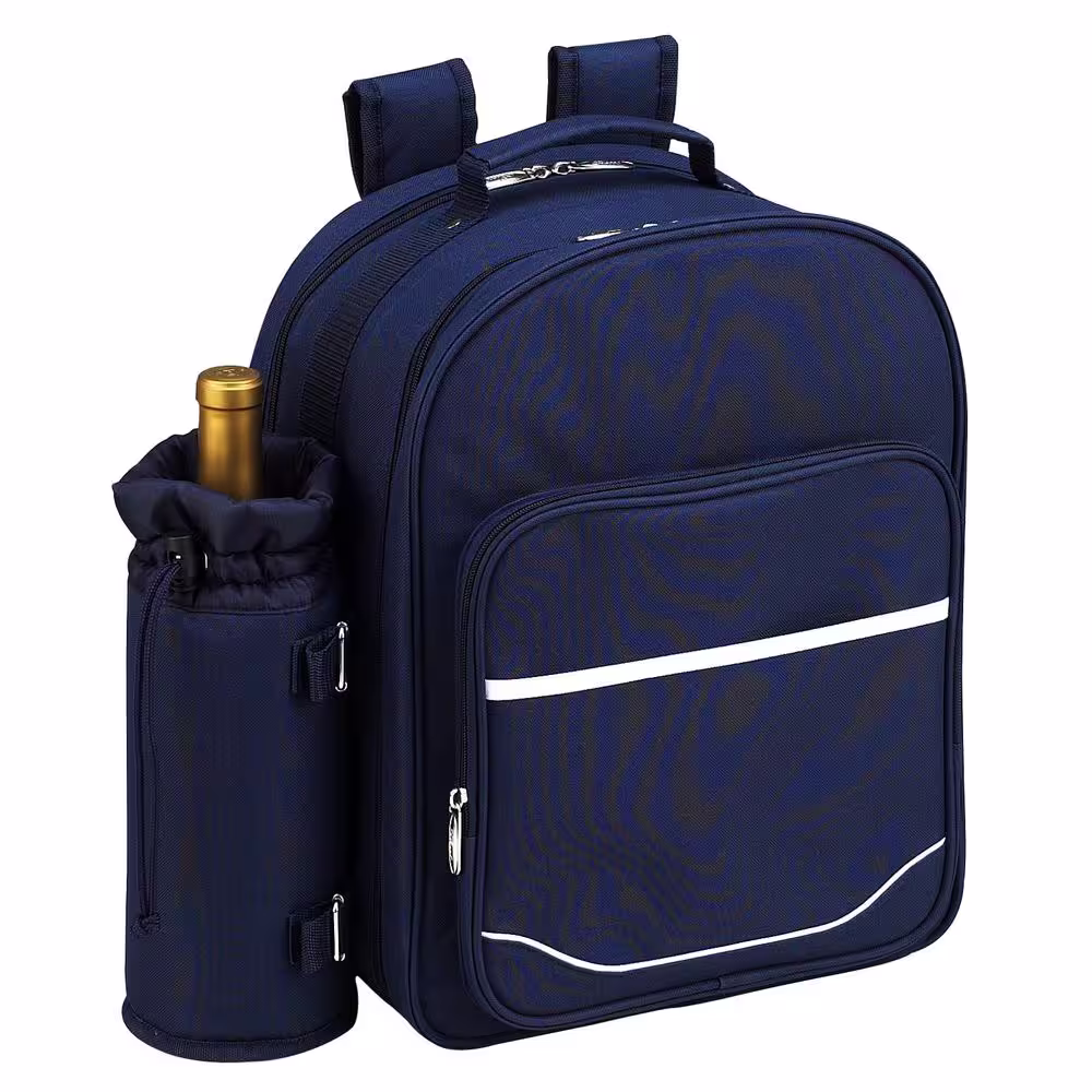 None Deluxe Equipped 2-Person Picnic Backpack in Bold Navy