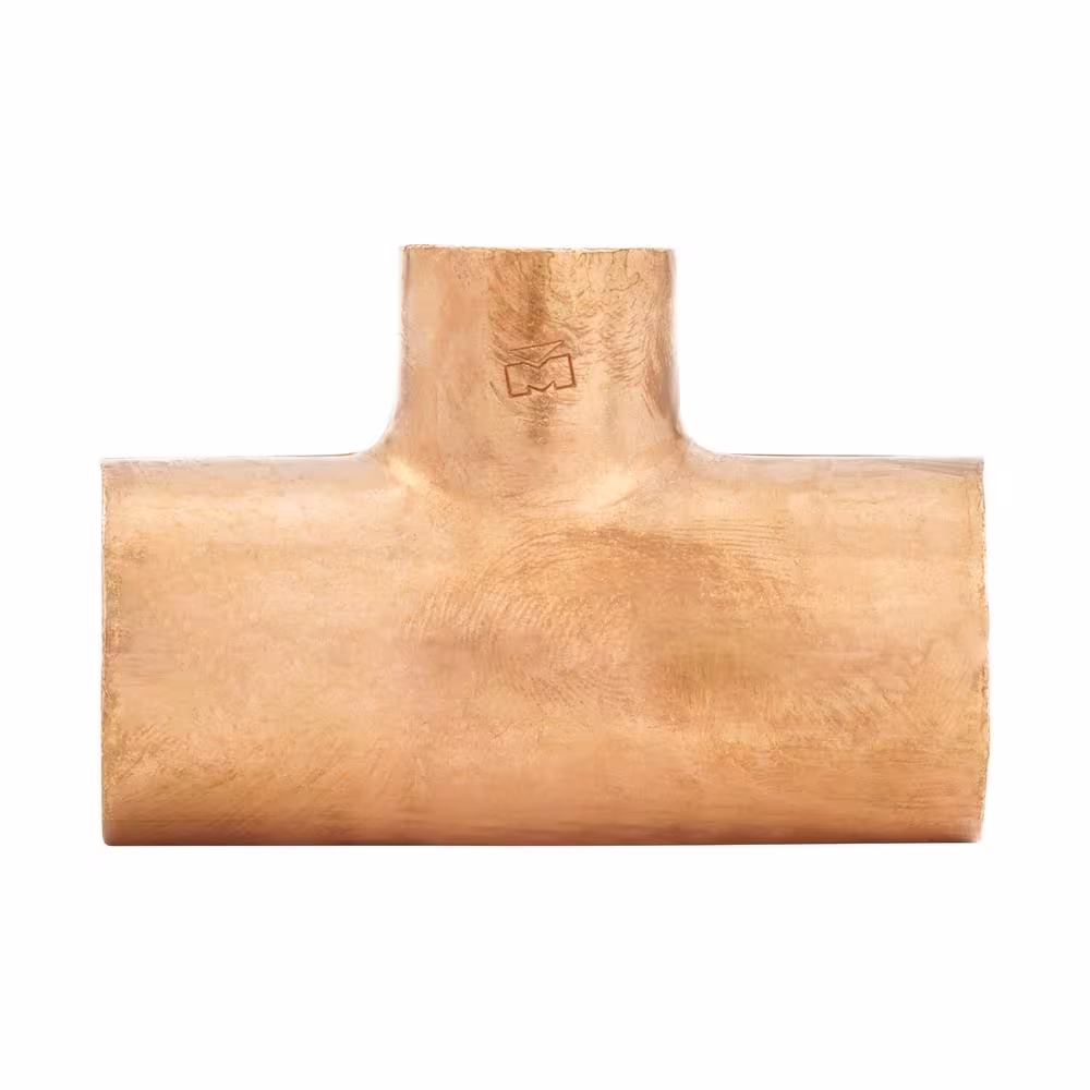Everbilt 3/4 in. x 3/4 in. x 1/2 in. Copper Pressure Cup x Cup x Cup Reducing Tee Fitting