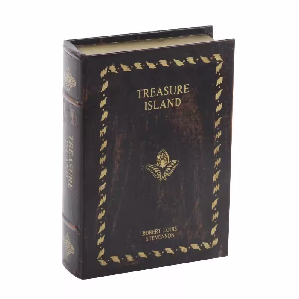 Litton Lane Rectangle Wood Faux Book Box with Faux Leather Detailing (Set of 3)