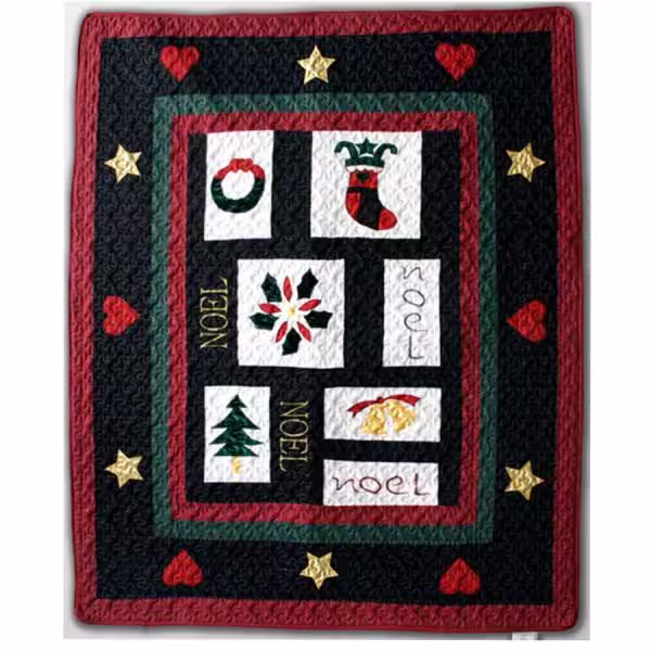 None Happy Holiday Merry Christmas Season Joy Tree Stocking Wreath Cotton Poly Decor Throw Blanket (Set of 1)