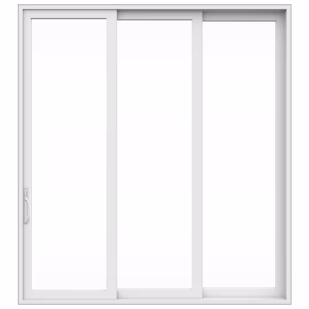 JELD-WEN V4500 Multi-Slide 105 in. x 120 in. Right-Hand Low-E White Vinyl 3-Panel Prehung Patio Door