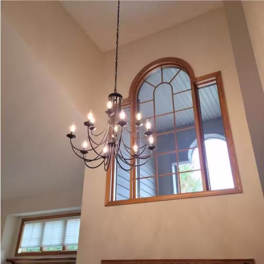 Maxax Boise 12 -Light Candle Style Classic Chandelier with Wrought Iron Accents