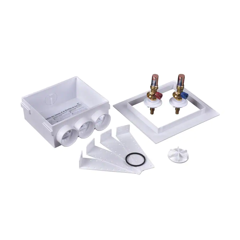 Oatey Quadtro 1/4 in. Turn PEX Washing Machine Outlet Box with Water Hammer Arrestor