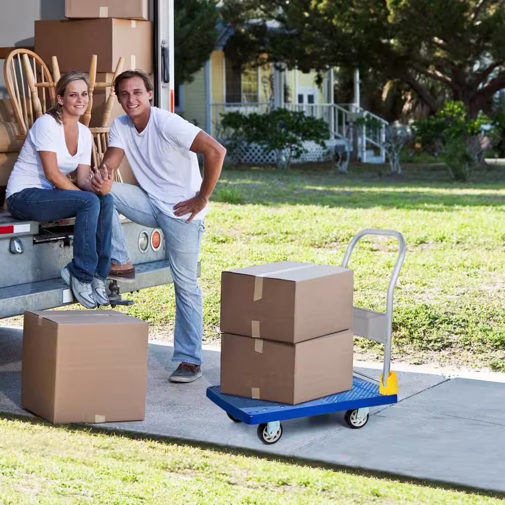 None 1320 lbs . Platform Truck With 360-Degree Swivel Wheels Foldable Push Hand Cart