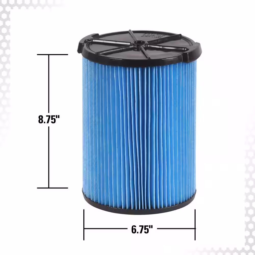 RIDGID Fine Dust Pleated Paper Wet/Dry Vac Replacement Cartridge Filter for Most 5 Gal and Larger RIDGID Shop Vacuums (8-Pack)