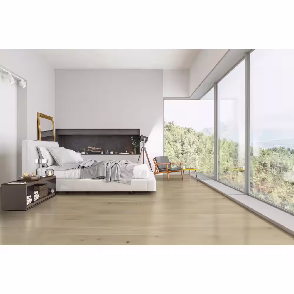 A&A Surfaces Woodridge Dula Ash Oak in. T x 6.5 in. W Waterproof Wire Brushed Engineered Hardwood Flooring (21.7 sq. ft./Case)