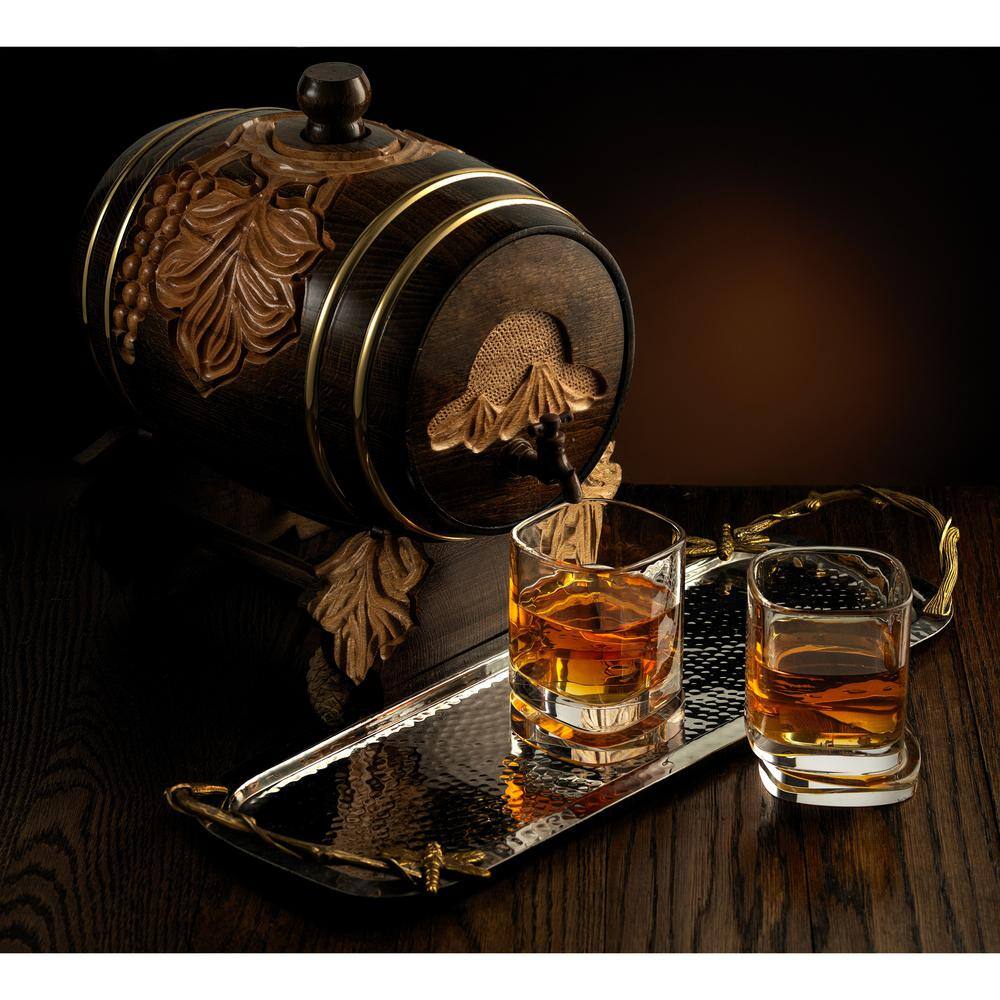 JoyJolt Aqua Vitae 9.6 oz. Off Base Square Whiskey Glasses (Set of 2)