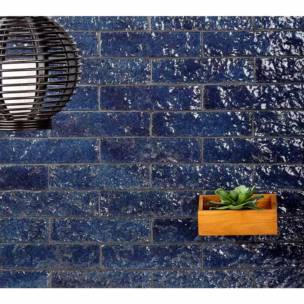 Ivy Hill Tile Weston Temp Dark Denim 2 in. x 8 in. 14mm Glazed Clay Subway Wall Tile (40-piece 4.78 sq. ft. / box)