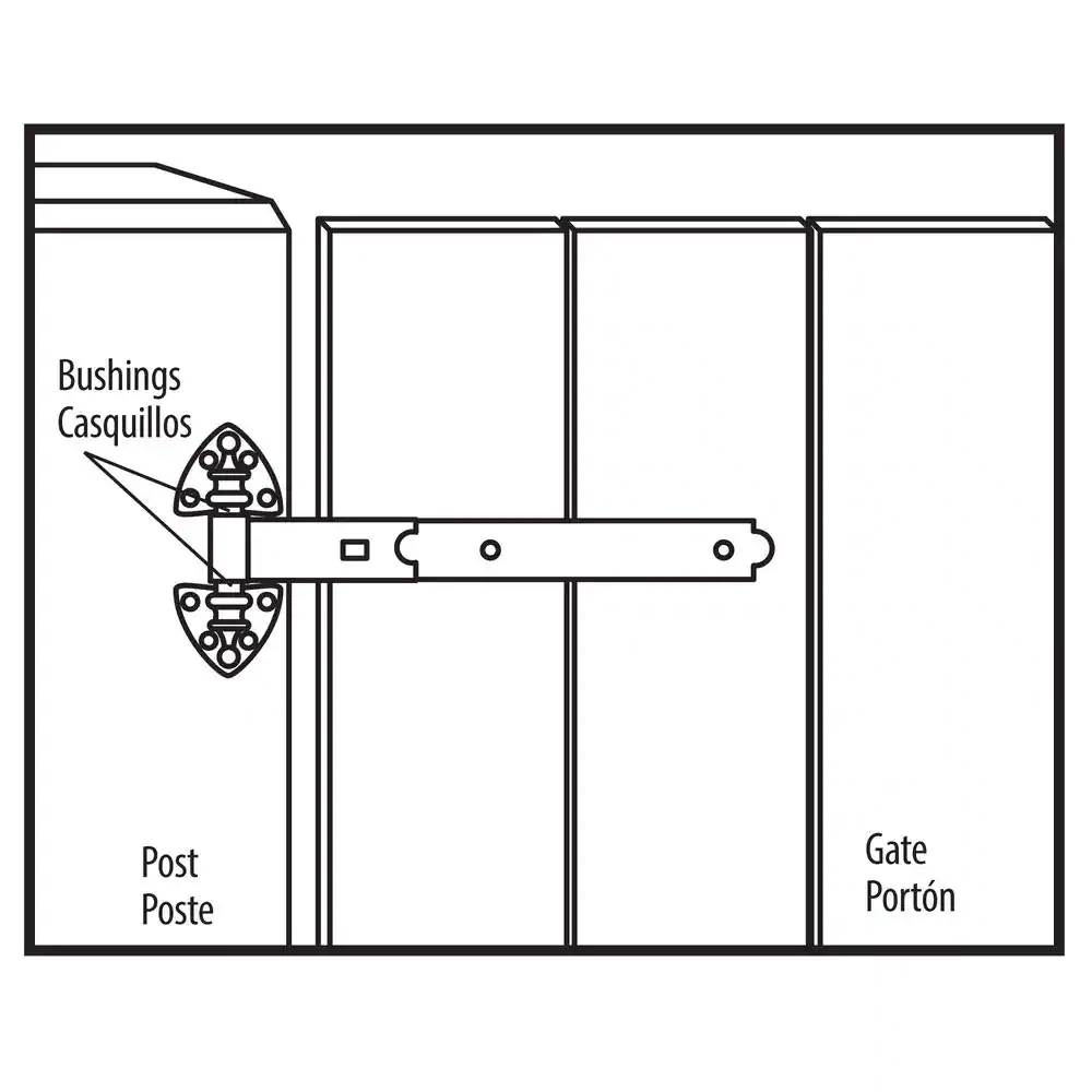 Everbilt 12 in. Black Extra Heavy Duty Tee Hinge
