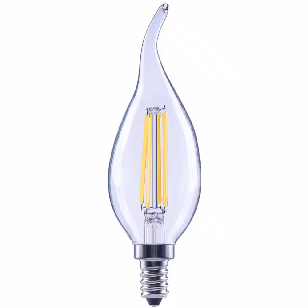 EcoSmart 100-Watt Equivalent B13 Dimmable Bent Tip Clear Glass Candelabra Base Vintage Edison LED Light Bulb Daylight (3-Pack)